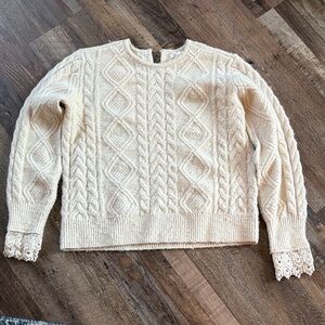 A Loves A Chic Cream Cable Knit Sweater
